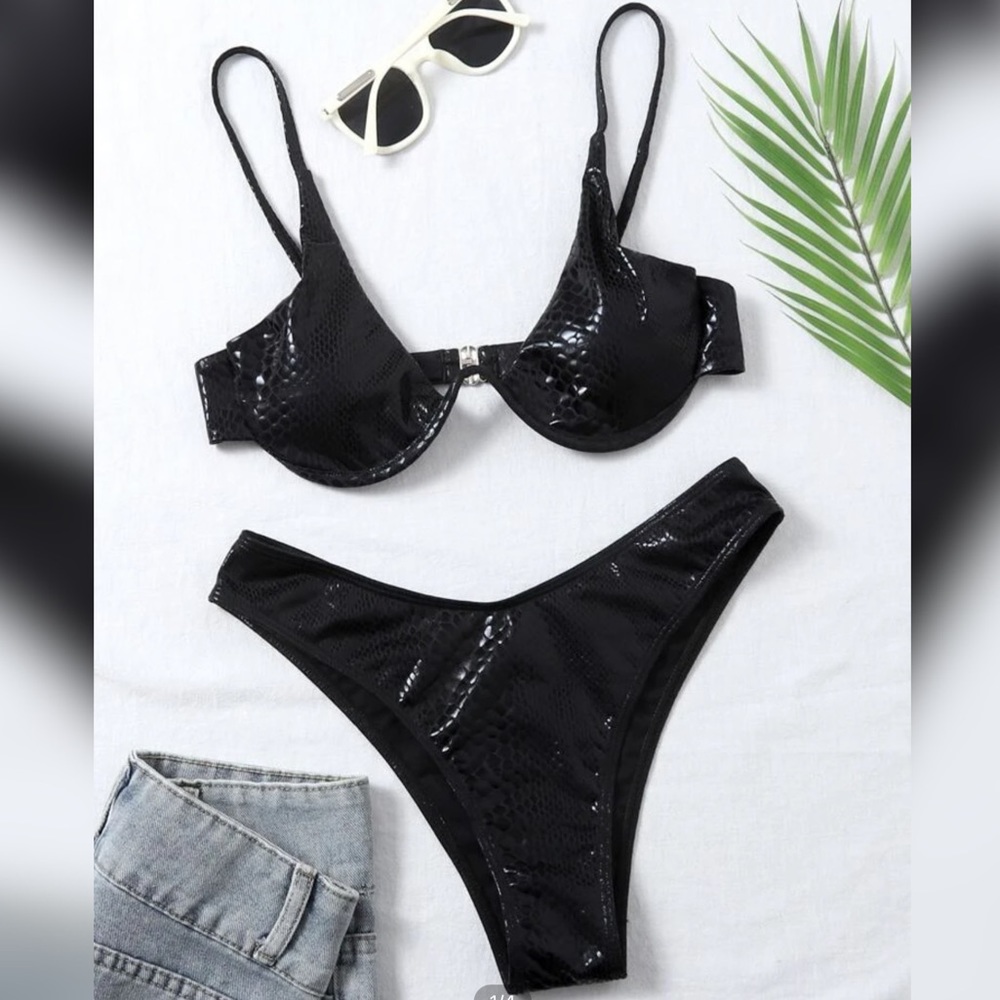 Snakeskin Metallic Underwire Bikini